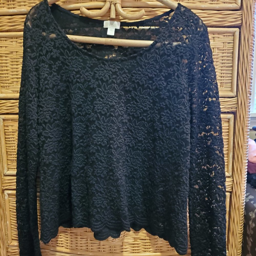 decree Brand, Black Lace Top, XL